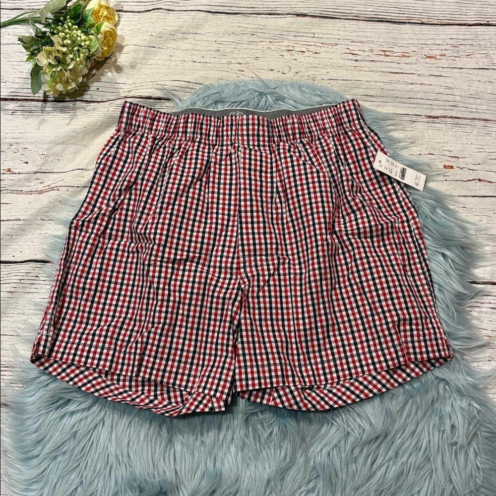 NWT J. Crew Gingham Red White Blue Patterned Boxers